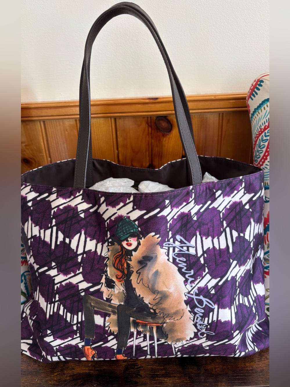 Henri Bendel Izak Satin Reversible Tote Bag